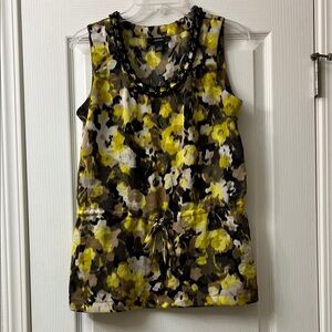 Alfani Yellow and Black Floral Tank Top